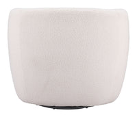 Zuo Modern Govan Swivel Chair in Ivory/Brown