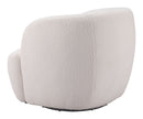 Zuo Modern Govan Swivel Chair in Ivory/Brown