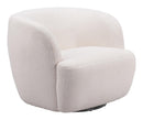 Zuo Modern Govan Swivel Chair in Ivory/Brown