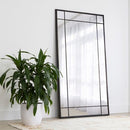 Sunpan Pasadena Floor Mirror Black / Brass
