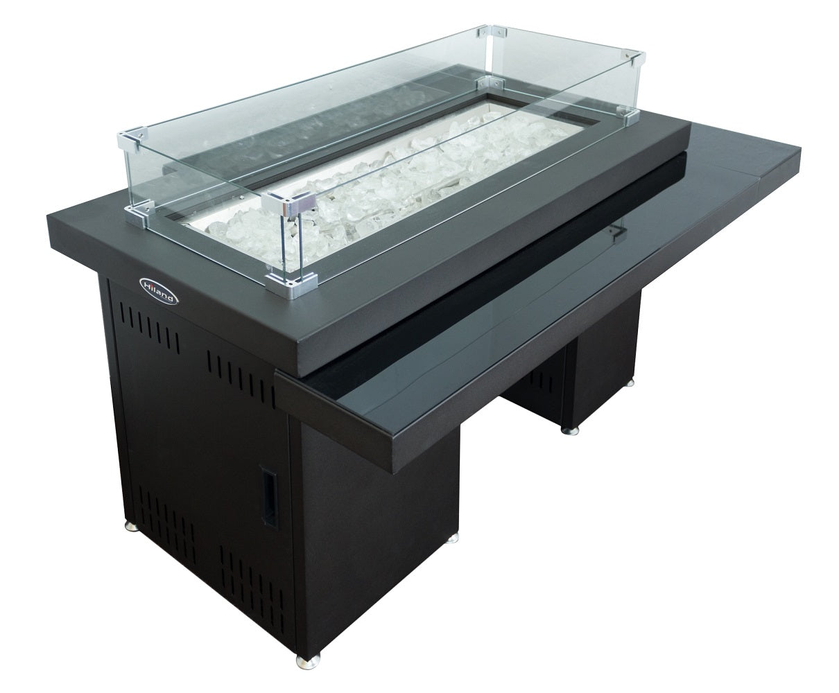 AZ Patio Heaters Two Tiered Firepit in Black Mocha - Covered / No Cover