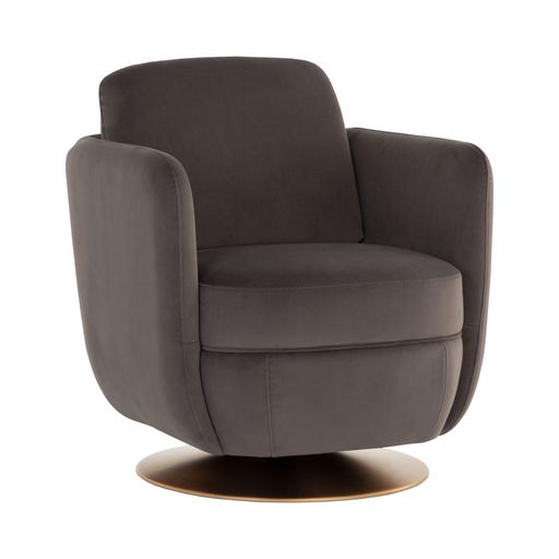 Sunpan Gilley Swivel Lounge Chair - Bergen Navy / Meg Ash