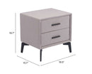 Zuo Modern Halle Side Table in Gray