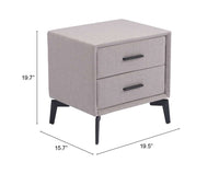 Zuo Modern Halle Side Table in Gray