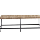 Sunpan Omari Bench Sueded Light Tan Leather