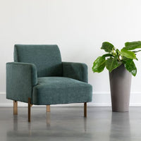 Sunpan Lorilyn Lounge Chair - Belfast Heather Grey / Danny Sage Green