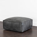 Sunpan Liron Ottoman Overcast Grey / Tobacco Tan