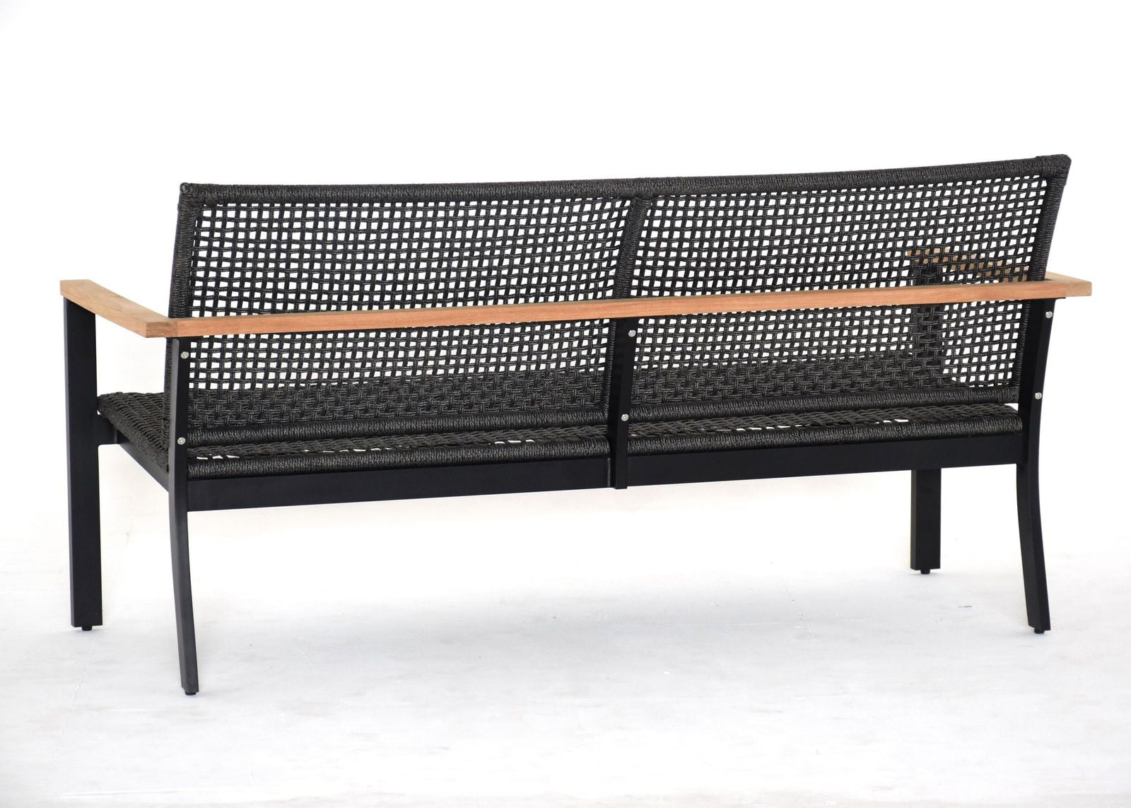 Royal Teak Naples Sofa Charcoal Aluminum and Rope