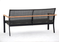 Royal Teak Naples Sofa Charcoal Aluminum and Rope