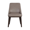 Sunpan Jody Dining Chair in Alpine Grey / Linea Light Grey / Missouri Mahogany Leather - Set of Two