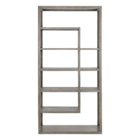 Sunpan Kenzie Bookcase in Grey / Rustic Oak