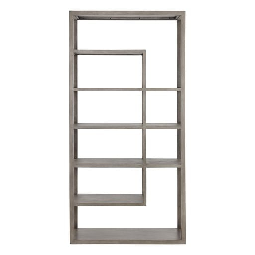 Sunpan Kenzie Bookcase in Grey / Rustic Oak