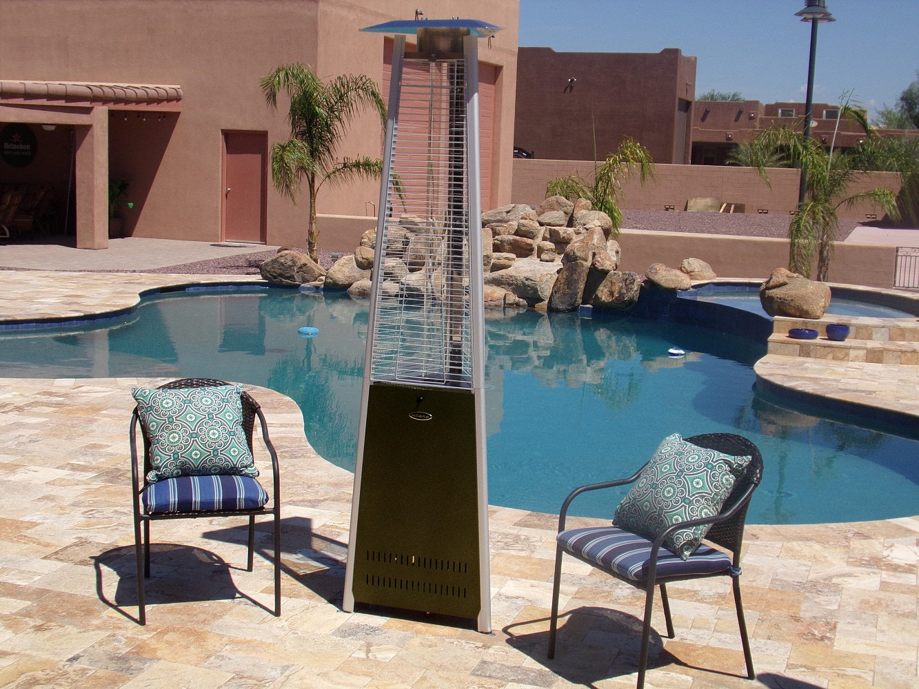 AZ Patio Heaters Commercial Glass Tube Patio Heater in Hammered Silver / Bronze / Black