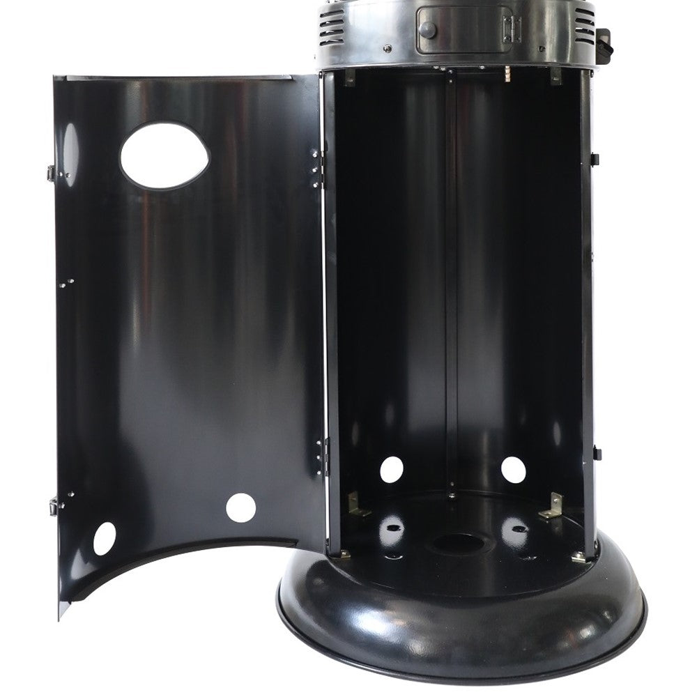 AZ Patio Heaters Round Commercial Glass Cylinder Patio Heater in Black with Black Tube / Hammered Bronze with Clear Tube