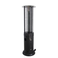 AZ Patio Heaters Round Commercial Glass Cylinder Patio Heater in Black with Black Tube / Hammered Bronze with Clear Tube