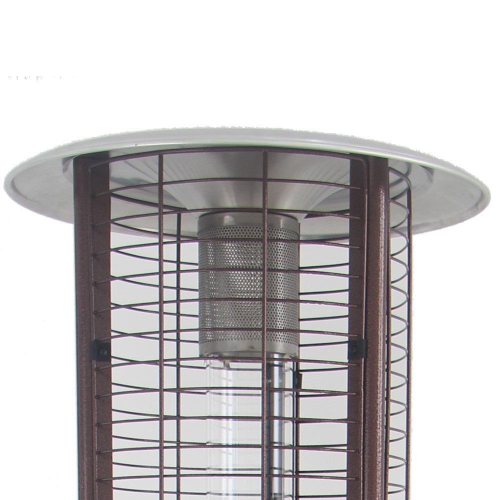 AZ Patio Heaters Round Commercial Glass Cylinder Patio Heater in Black with Black Tube / Hammered Bronze with Clear Tube