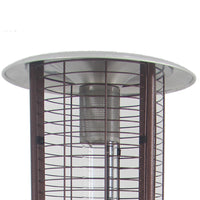 AZ Patio Heaters Round Commercial Glass Cylinder Patio Heater in Black with Black Tube / Hammered Bronze with Clear Tube