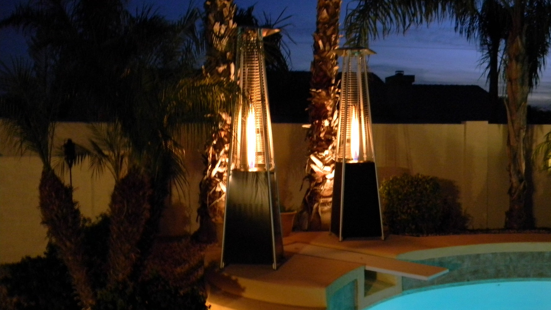 AZ Patio Heaters Glass Tube Patio Heater in Hammered Bronze / Silver / Black