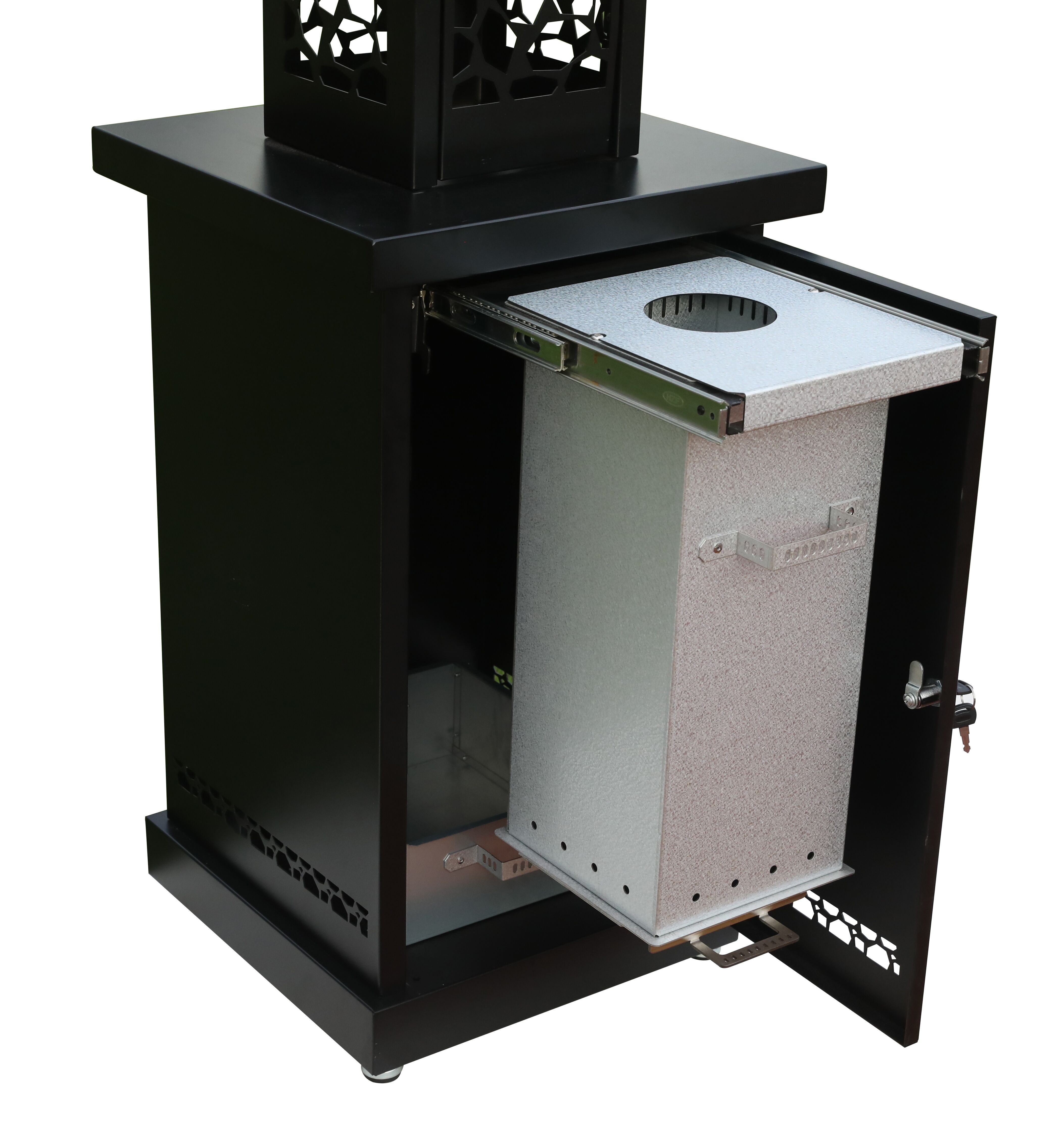 AZ Patio Heaters Hiland Wood Pellet Glass Tube Heater In Matte Black