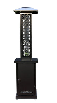 AZ Patio Heaters Hiland Wood Pellet Glass Tube Heater In Matte Black