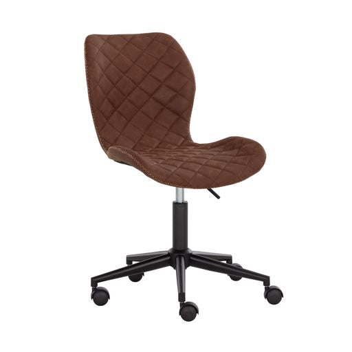 Sunpan Lyla Office Chair Black in Antique Brown / Antique Grey