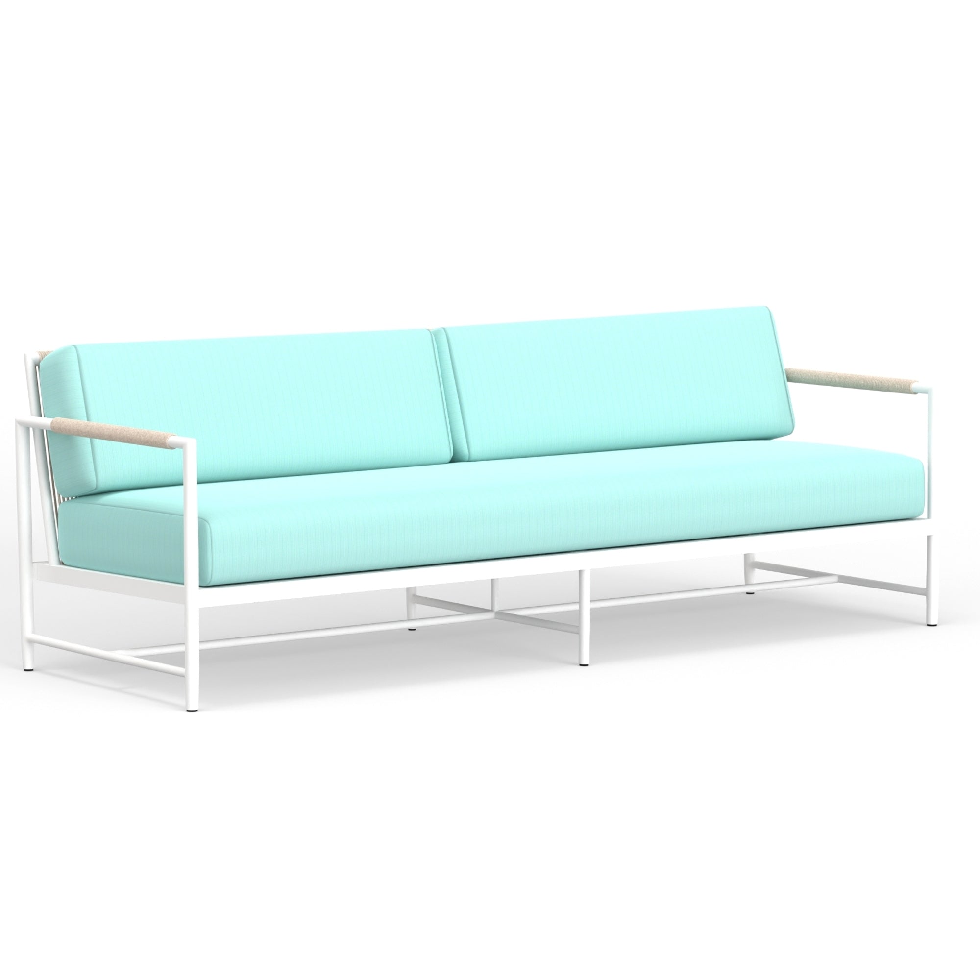 Sunset West Sabbia Sofa with Echo Ash Cushion