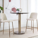 Sunpan Zeke Dining Chair Antique Brass in Bergen Ivory / Bergen Olive