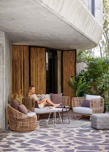 Cane-Line Nest 3-Seater Sofa OUTDOOR With Cane-Line Natte Cushions