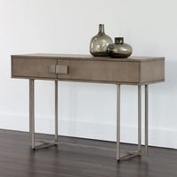 Sunpan Jade Console Table Antique Brass-Dark Mango / Antique Silver-Ash Grey