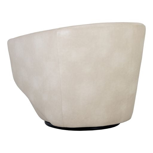 Sunpan Treviso Swivel Lounge Chair in Antonio Charcoal/Bravo Cream/Metropolis Blue