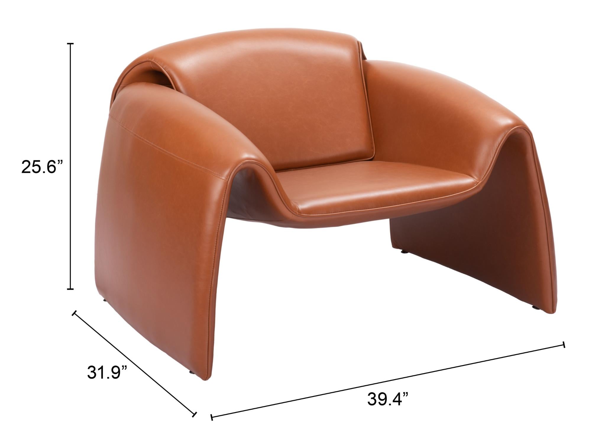 Zuo Modern Viana Accent Chair in Burnt Orange/Aquamarine