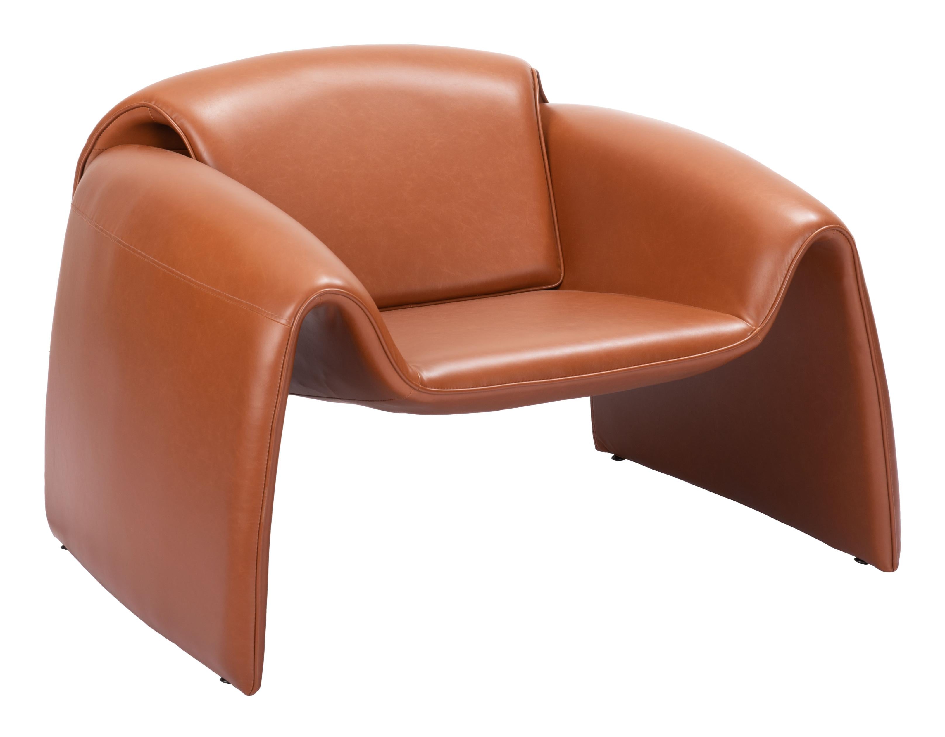 Zuo Modern Viana Accent Chair in Burnt Orange/Aquamarine