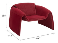 Zuo Modern Viana Accent Chair in Burnt Orange/Aquamarine