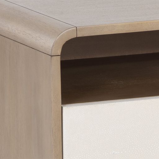 Sunpan Kayden Nightstand - Cream Shagreen