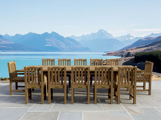 Anderson Teak 13-pc Chelsea Rectangular Double Extension Dining Table Set
