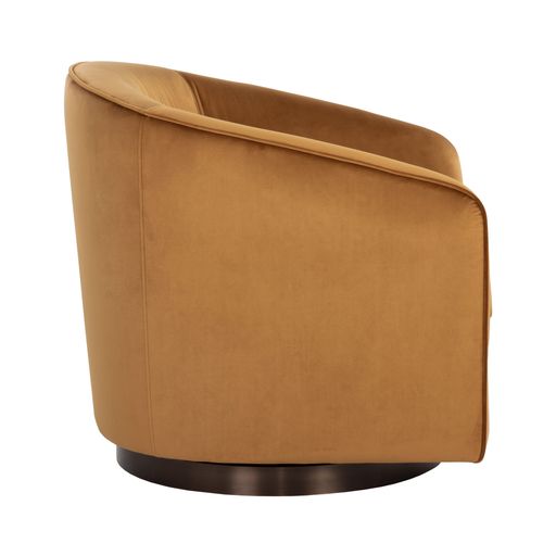 Sunpan Hazel Swivel Lounge Chair in Gold - Belfast Heather Grey / Black Sky / Blush Sky / Burgundy Sky / Deep Green Sky / Navy Blue Sky / Dark-Bronze Gold Sky