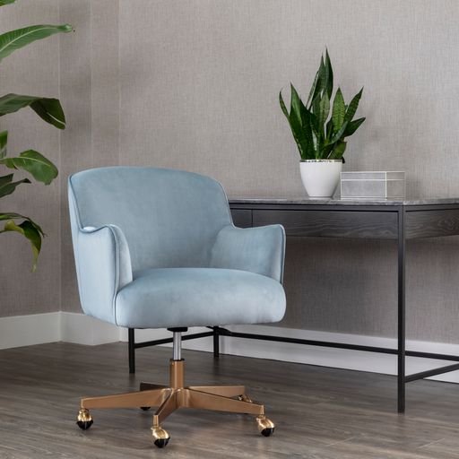 Sunpan Karina Office Chair Cornflower Blue Sky / Copenhagen White