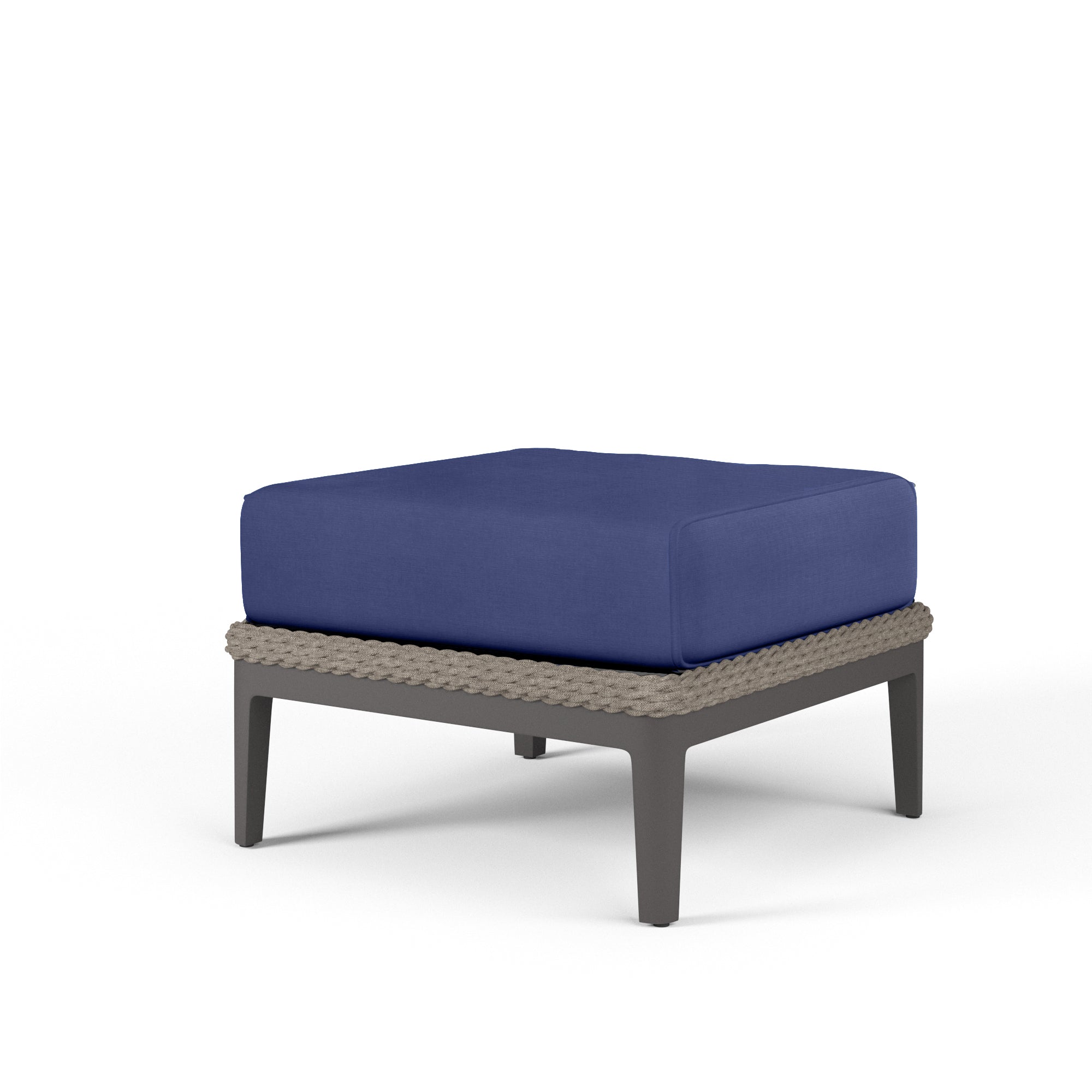 Sunset West Marbella Aluminum Ottoman with Cushions