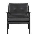 Sunpan Gilmore Lounge Chair  Black - Black Leather / Walnut - Vienna Cream