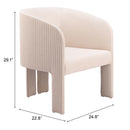Zuo Modern Hull Accent Chair in Slate Gray/Beige