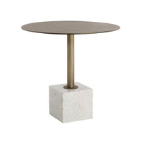 Sunpan Kata 32'' Bistro Table in Grey / White Marble