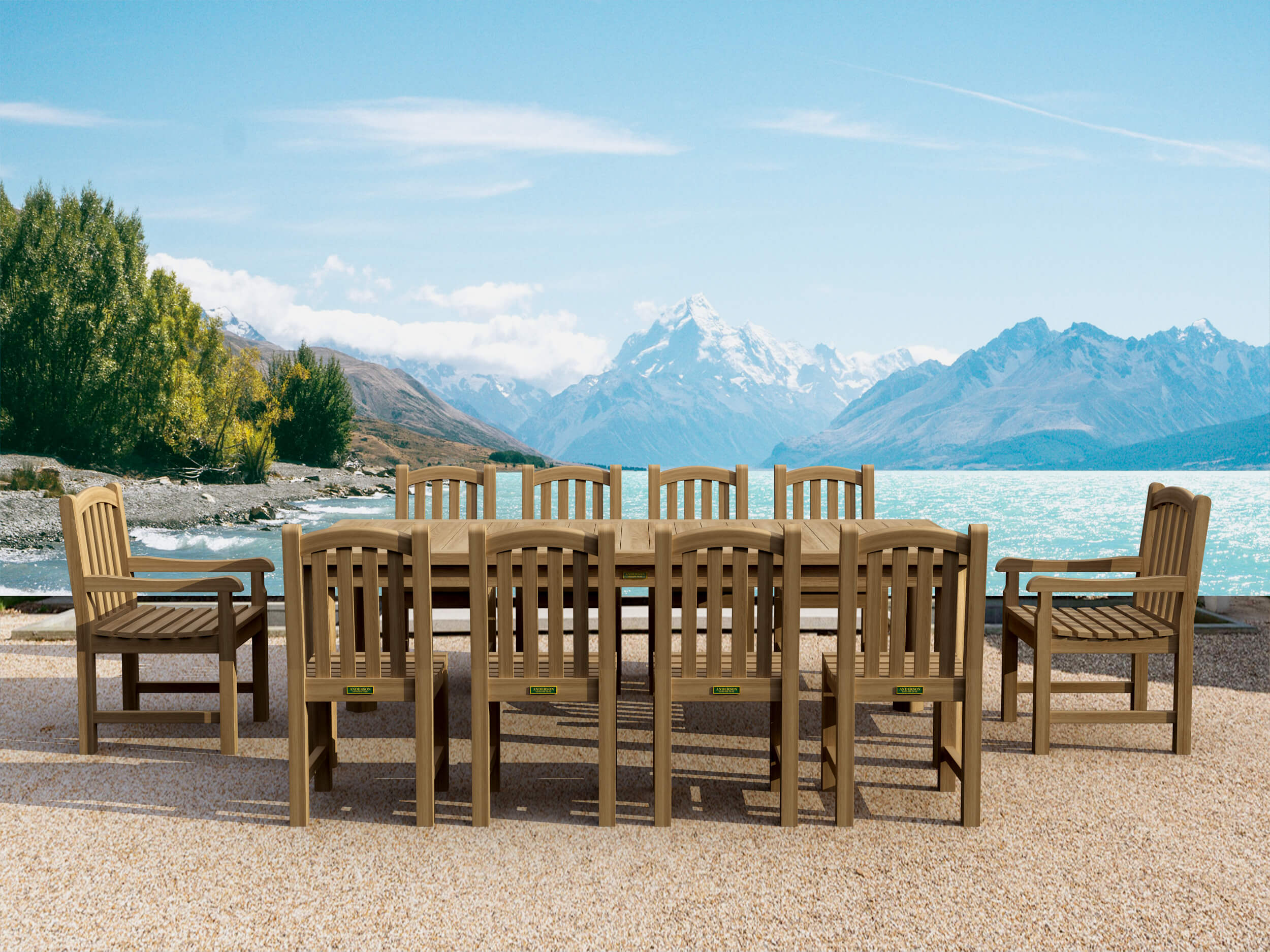 Anderson Teak 11-pc Chelsea Rectangular Dining Table Set