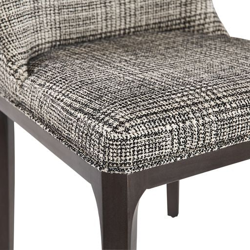 Sunpan Elisa Dining Chair in Grey Oak - Dazzle Cream / Naya Check Black / Light Oak - Mainz Cream