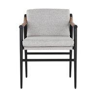 Sunpan Meadow Dining Armchair - Vault Fog / Heather Ivory Tweed