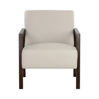 Sunpan Neymar Lounge Chair - Linea Light Grey Leather