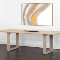 Sunpan Thanus Dining Table 94.5'' Brown Oak / Light Oak