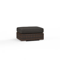 Sunset West Montecito Wicker Ottoman with Cushion