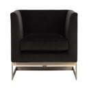 Sunpan Yvette Armchair Gold in Abbington Charred Brown /  Chacha Grey / Meg Olive