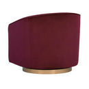 Sunpan Hazel Swivel Lounge Chair in Gold - Belfast Heather Grey / Black Sky / Blush Sky / Burgundy Sky / Deep Green Sky / Navy Blue Sky / Dark-Bronze Gold Sky