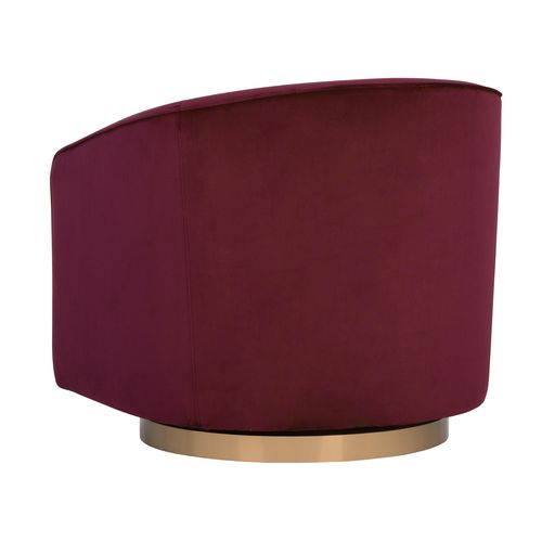Sunpan Hazel Swivel Lounge Chair in Gold - Belfast Heather Grey / Black Sky / Blush Sky / Burgundy Sky / Deep Green Sky / Navy Blue Sky / Dark-Bronze Gold Sky